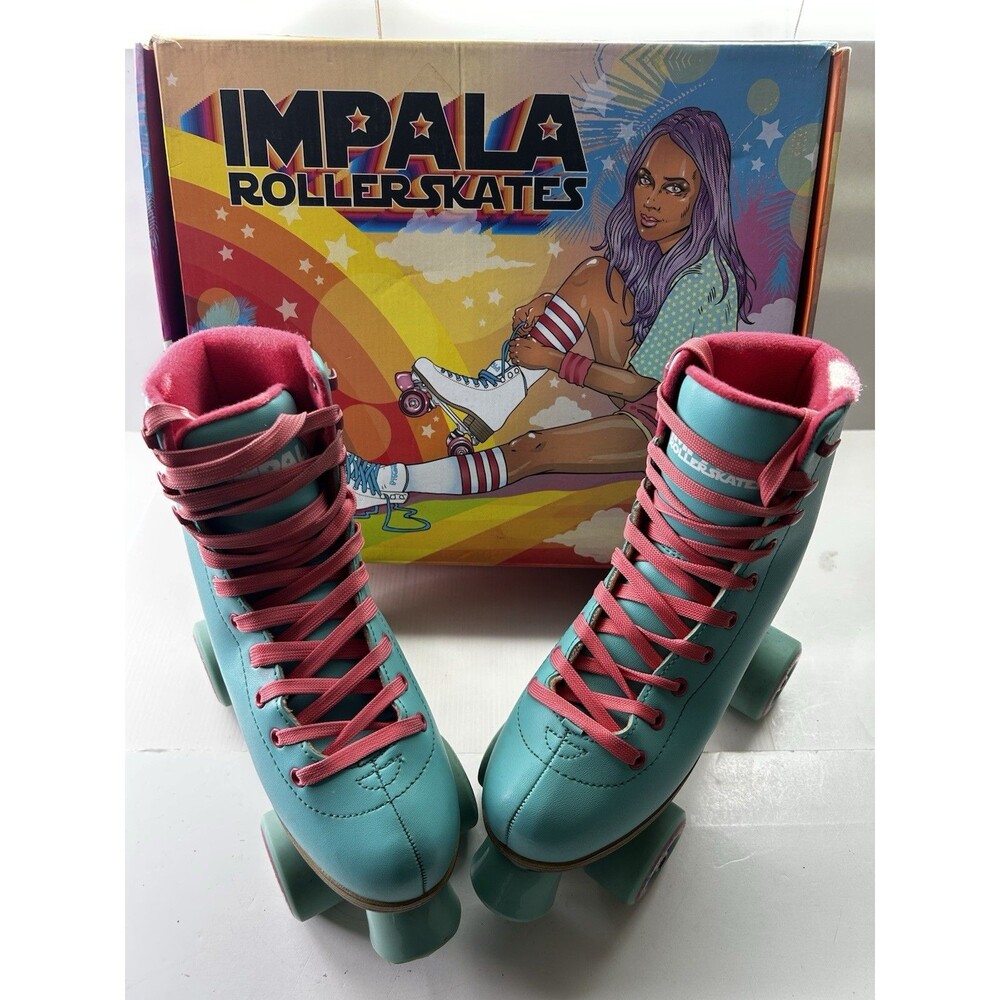 Impala Roller Skates Aqua Women's Size 6 Pink Quad Skates A324G047